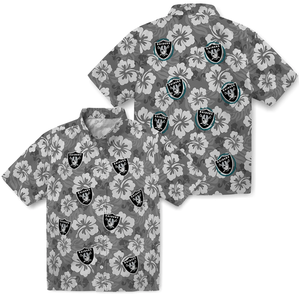 Las Vegas Raiders Hawaiian Shirt - Hibiscus Cluster las vegas raiders hibiscus cluster black hawaiian shirts high quality