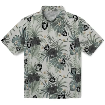 las vegas raiders hibiscus designs beige hawaiian shirts best selling