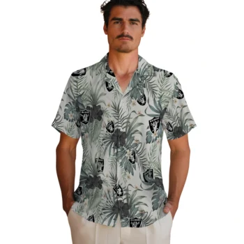 las vegas raiders hibiscus designs beige hawaiian shirts fashion forward