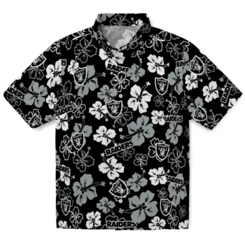 las vegas raiders hibiscus bloom black hawaiian shirts best selling