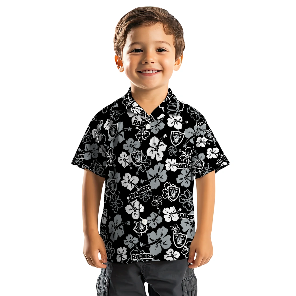 Las Vegas Raiders Hawaiian Shirt - Hibiscus Flower Design las vegas raiders hibiscus bloom black hawaiian shirts top rated