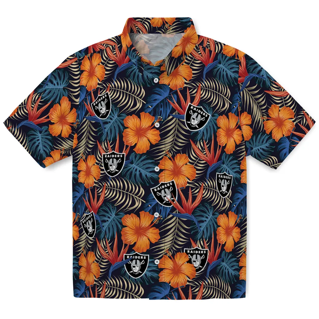 Las Vegas Raiders Hawaiian Shirt - Hibiscus Foliage las vegas raiders hibiscus foliage hawaiian shirts best selling