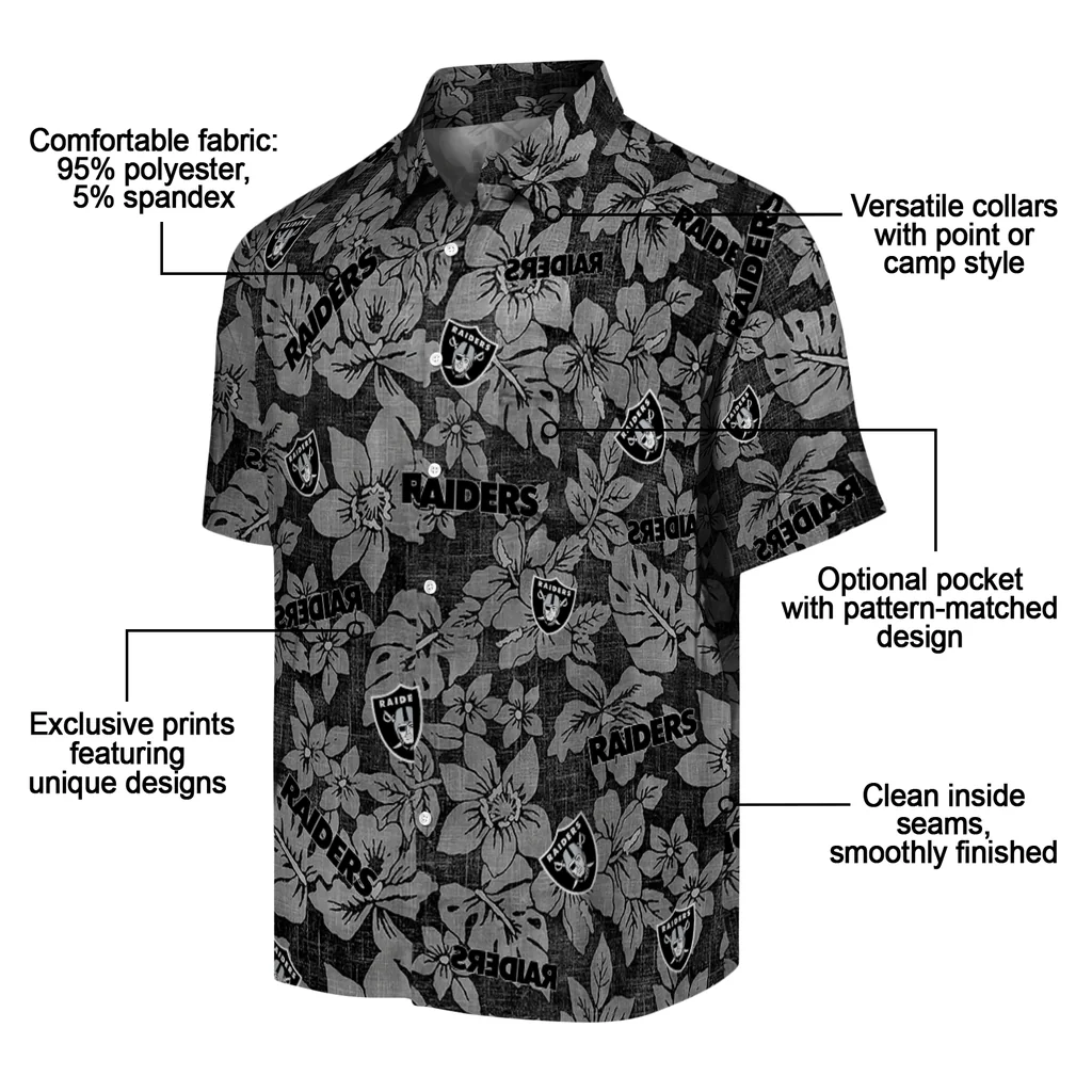 Las Vegas Raiders Hawaiian Shirt - Hibiscus Oasis las vegas raiders hibiscus oasis black hawaiian shirts new arrival