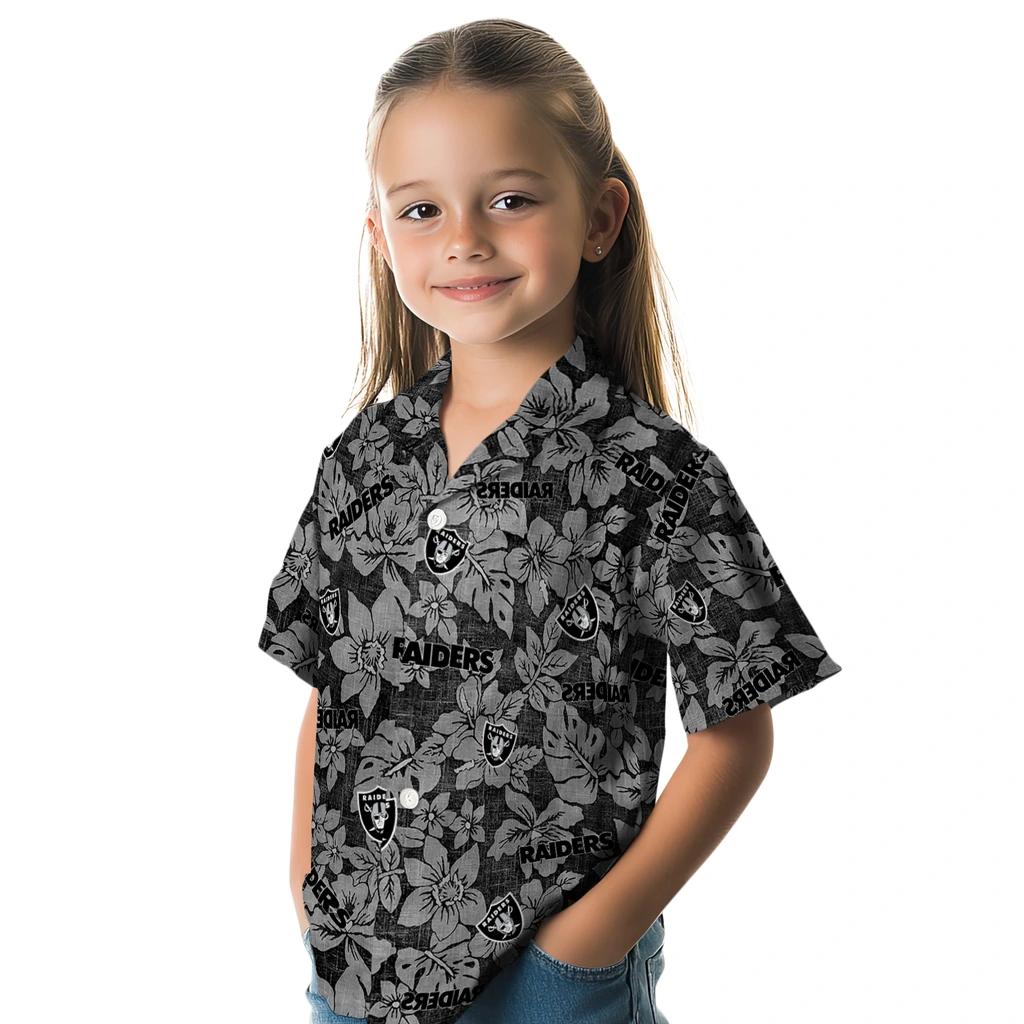 Las Vegas Raiders Hawaiian Shirt - Hibiscus Oasis las vegas raiders hibiscus oasis black hawaiian shirts premium grade