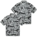 Las Vegas Raiders Hawaiian Shirt – Hibiscus Overlay