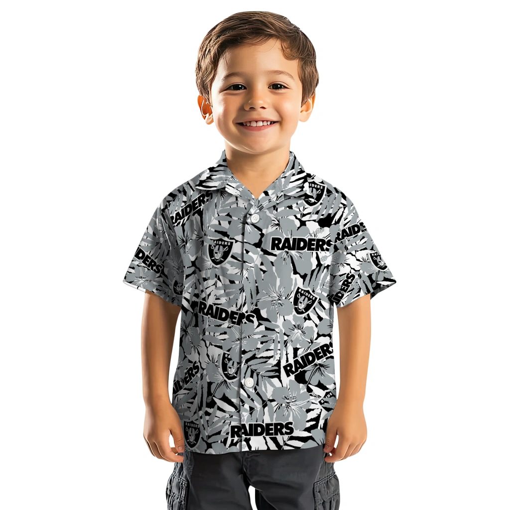 Las Vegas Raiders Hawaiian Shirt - Hibiscus Overlay las vegas raiders hibiscus overlay hawaiian shirts top rated