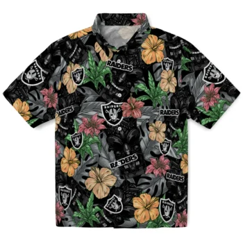 las vegas raiders tiki jungle black hawaiian shirts best selling