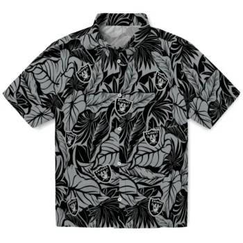 las vegas raiders monstera layer black hawaiian shirts best selling