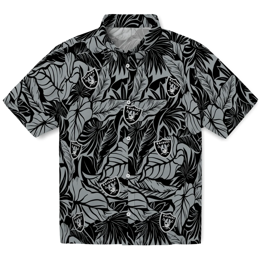 Las Vegas Raiders Hawaiian Shirt - Monstera Layer las vegas raiders monstera layer black hawaiian shirts best selling