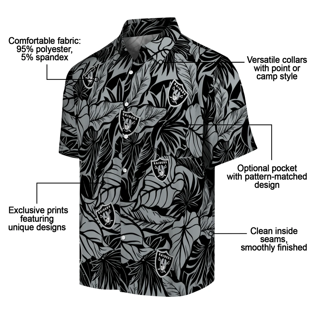 Las Vegas Raiders Hawaiian Shirt - Monstera Layer las vegas raiders monstera layer black hawaiian shirts new arrival