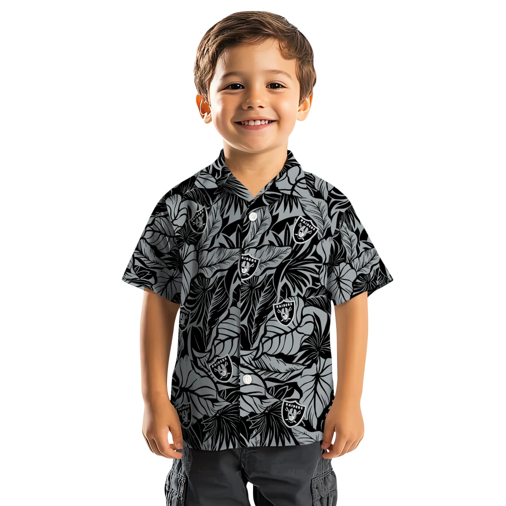 Las Vegas Raiders Hawaiian Shirt - Monstera Layer las vegas raiders monstera layer black hawaiian shirts top rated