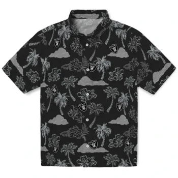 las vegas raiders palm and clouds black hawaiian shirts best selling