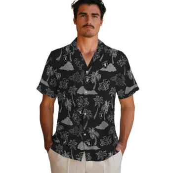 las vegas raiders palm and clouds black hawaiian shirts fashion forward