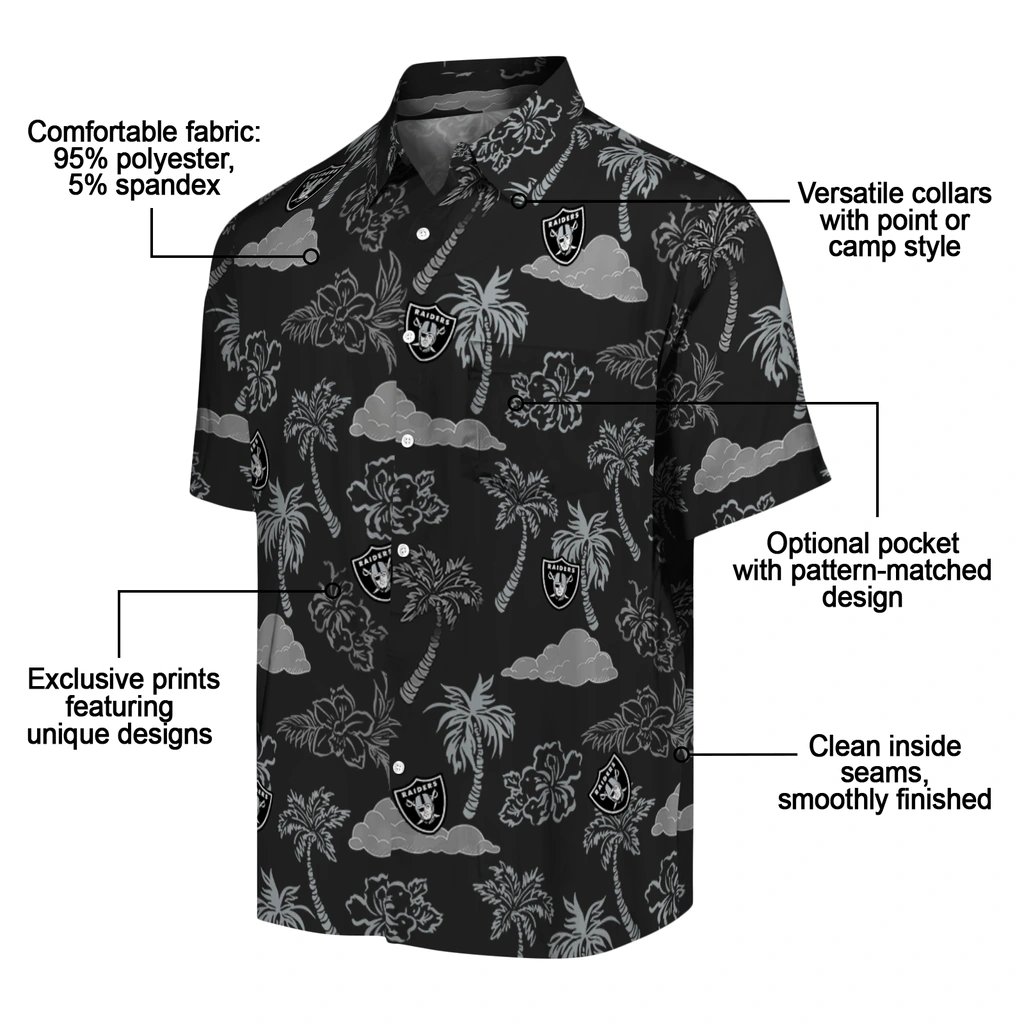 Las Vegas Raiders Hawaiian Shirt - Palm And Clouds las vegas raiders palm and clouds black hawaiian shirts new arrival