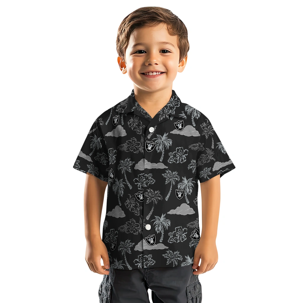 Las Vegas Raiders Hawaiian Shirt - Palm And Clouds las vegas raiders palm and clouds black hawaiian shirts top rated