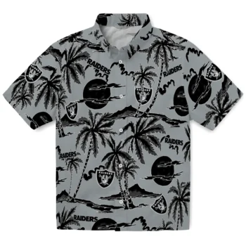 las vegas raiders palm sunset hawaiian shirts best selling
