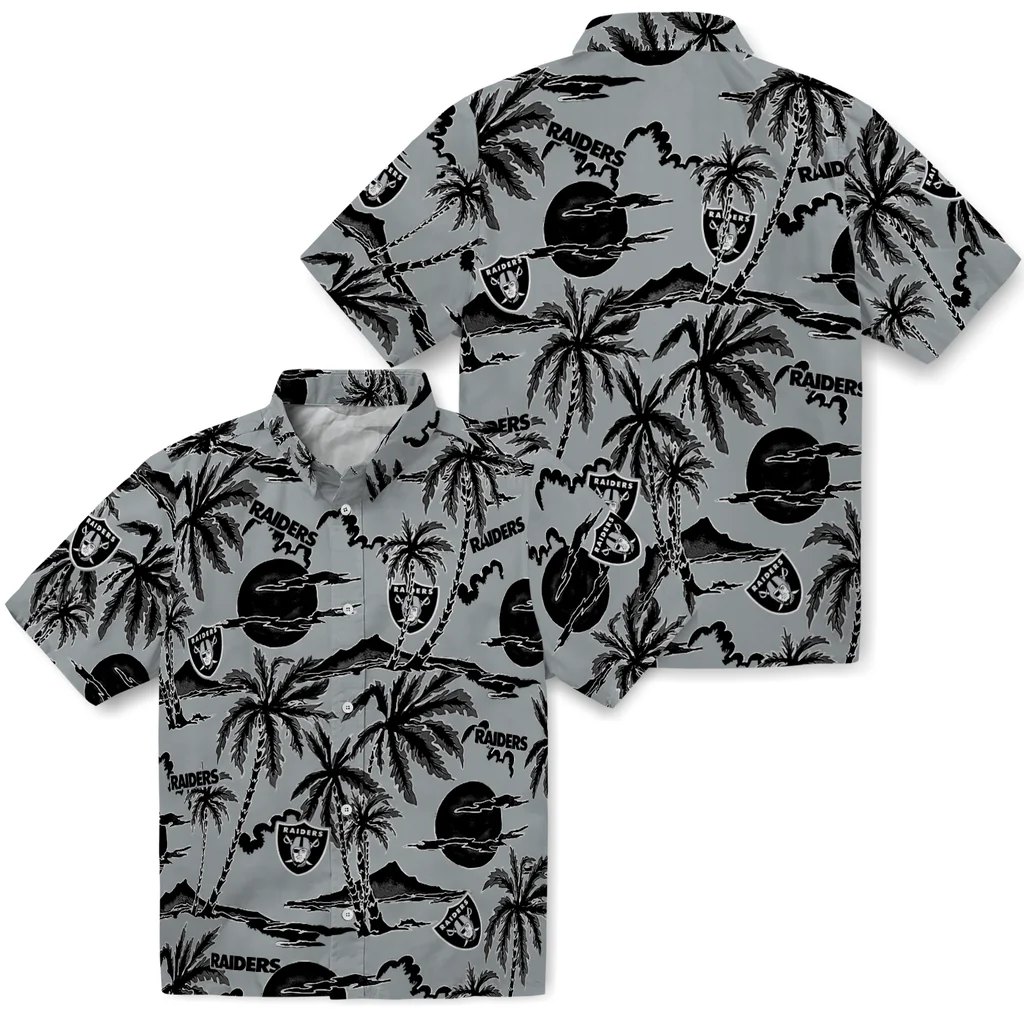 Las Vegas Raiders Hawaiian Shirt - Palm Sunset las vegas raiders palm sunset hawaiian shirts high quality