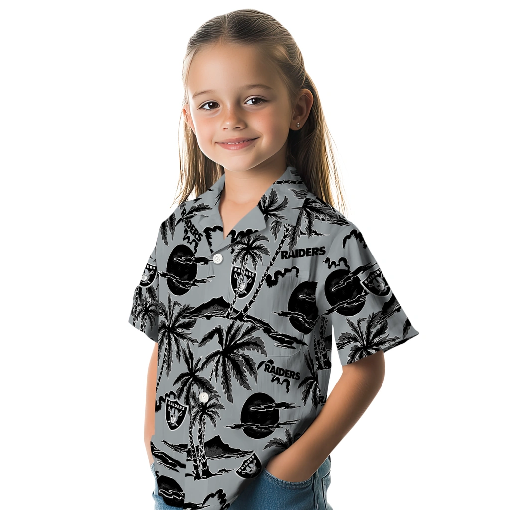 Las Vegas Raiders Hawaiian Shirt - Palm Sunset las vegas raiders palm sunset hawaiian shirts premium grade