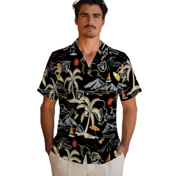 las vegas raiders palm tree island black hawaiian shirts fashion forward
