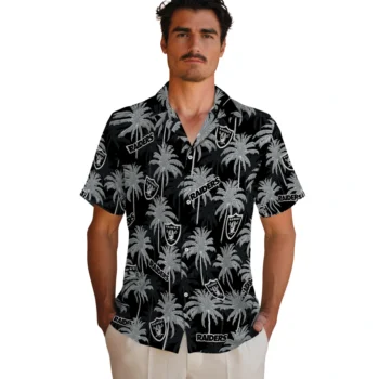 las vegas raiders palm grove black hawaiian shirts fashion forward
