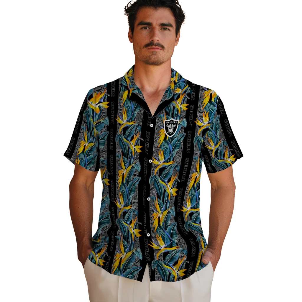 Las Vegas Raiders Hawaiian Shirt - Paradise Vines las vegas raiders paradise vines black hawaiian shirts fashion forward