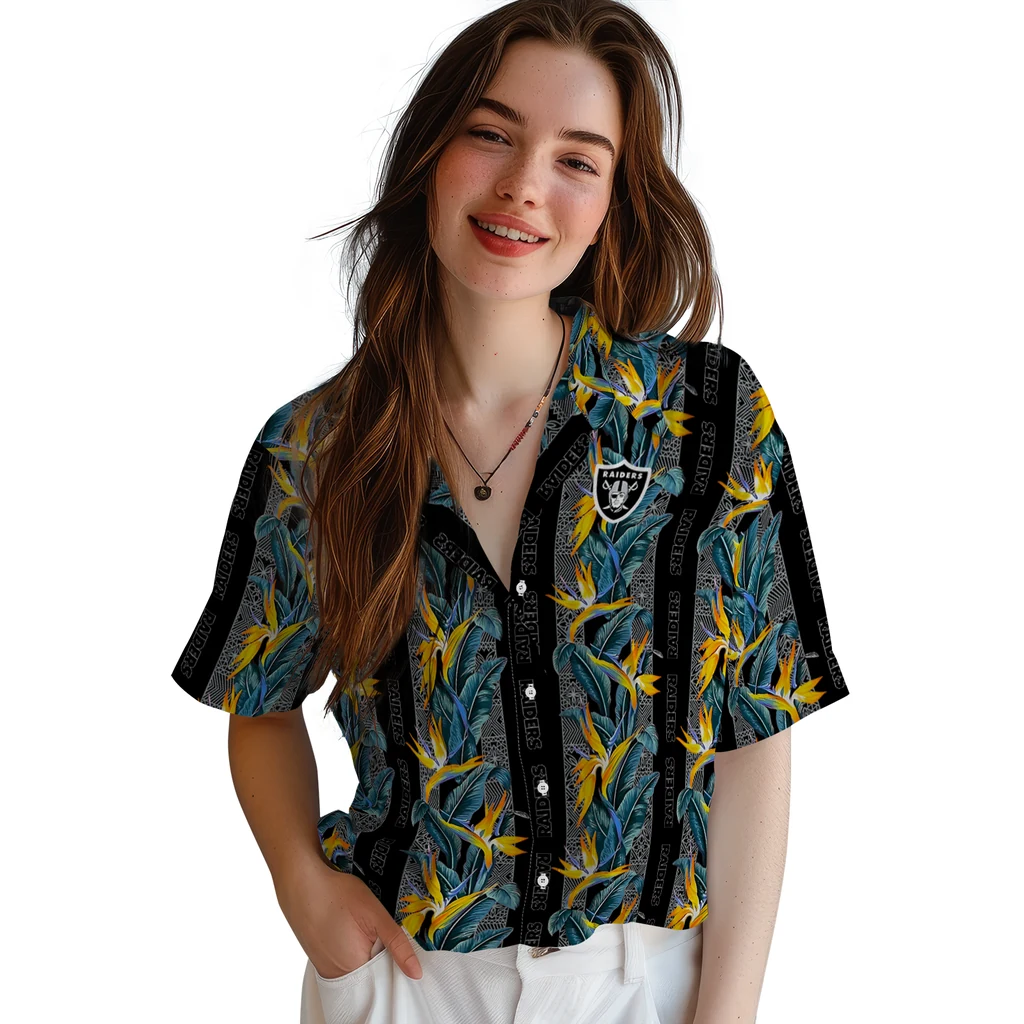 Las Vegas Raiders Hawaiian Shirt - Paradise Vines las vegas raiders paradise vines black hawaiian shirts latest model