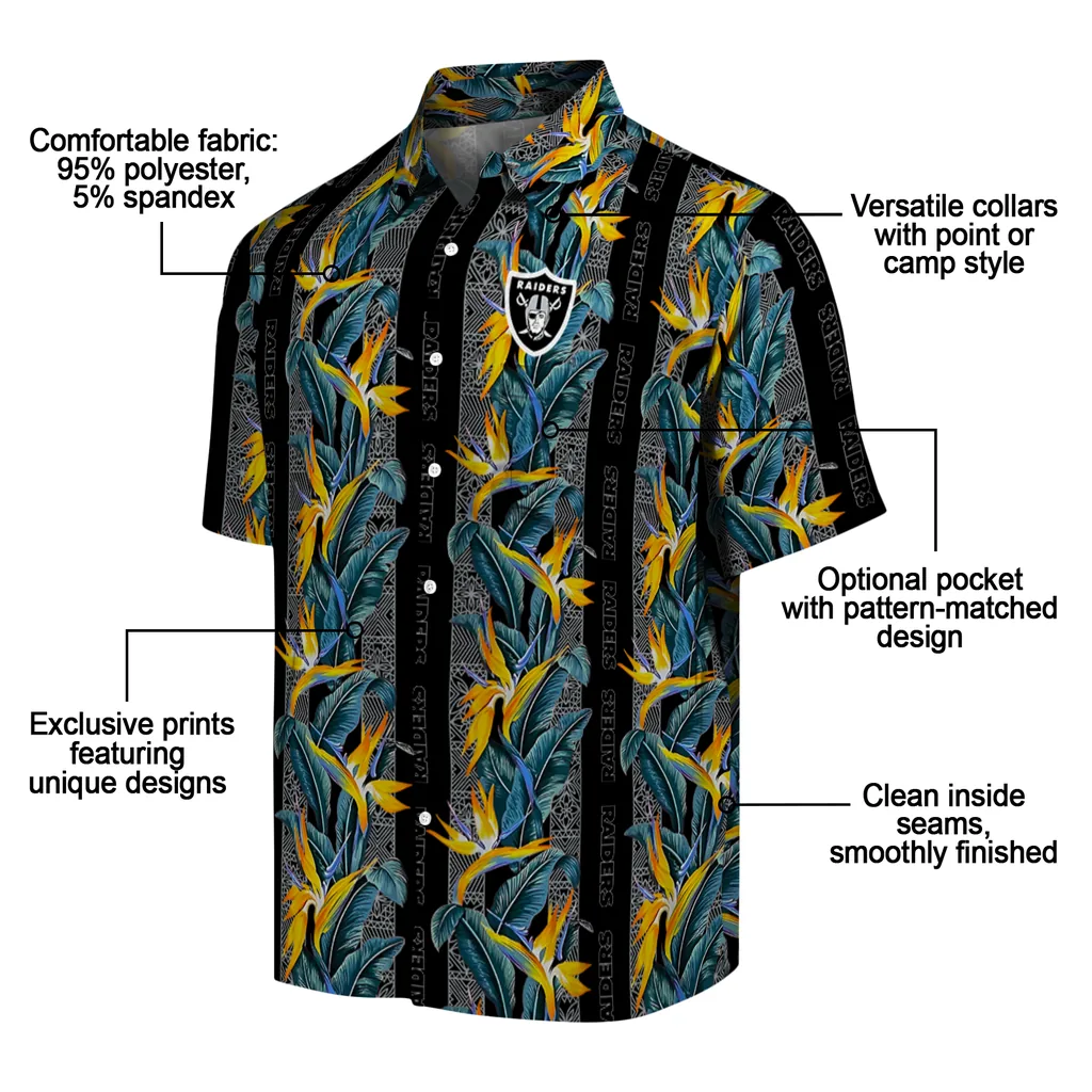 Las Vegas Raiders Hawaiian Shirt - Paradise Vines las vegas raiders paradise vines black hawaiian shirts new arrival