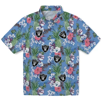 las vegas raiders pineapple bouquet best sky blue hawaiian shirts best selling