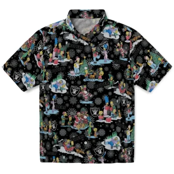 las vegas raiders simpsons christmas black hawaiian shirts best selling