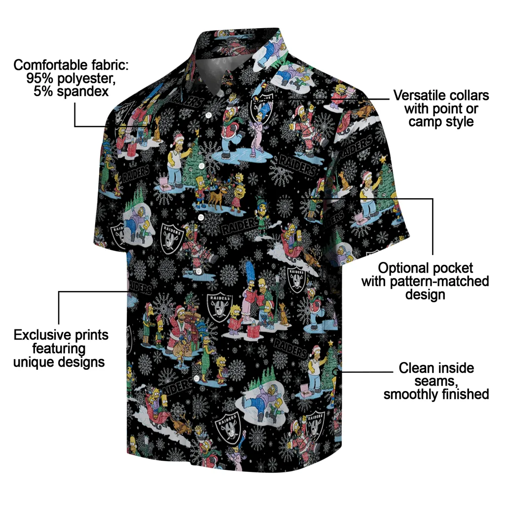 Las Vegas Raiders Hawaiian Shirt - Simpsons Christmas las vegas raiders simpsons christmas black hawaiian shirts new arrival