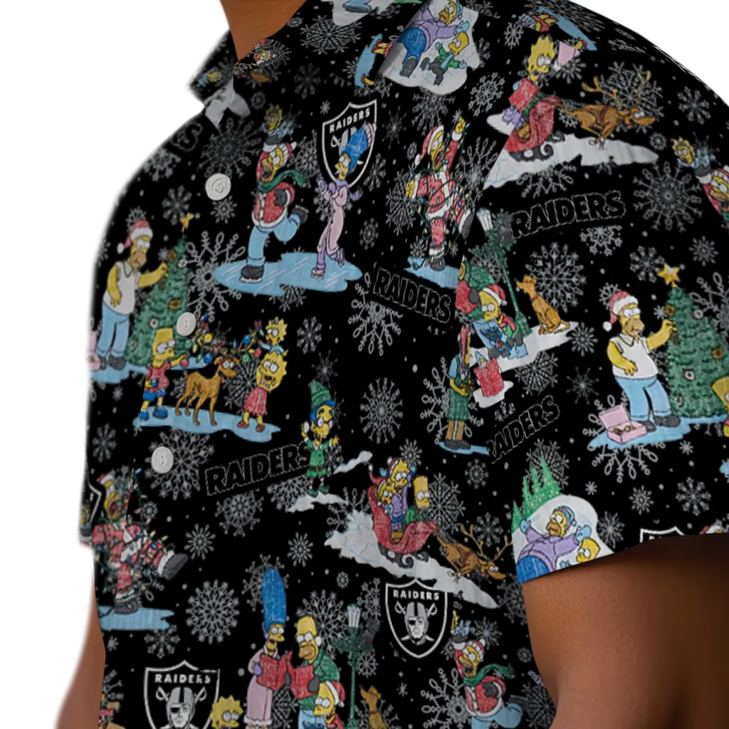 Las Vegas Raiders Hawaiian Shirt - Simpsons Christmas las vegas raiders simpsons christmas black hawaiian shirts trendy