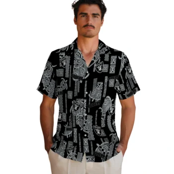 las vegas raiders turtle lines black hawaiian shirts fashion forward