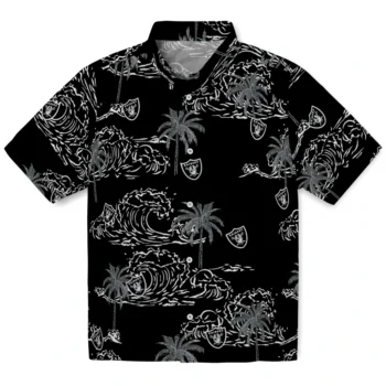 las vegas raiders wave palm black hawaiian shirts best selling