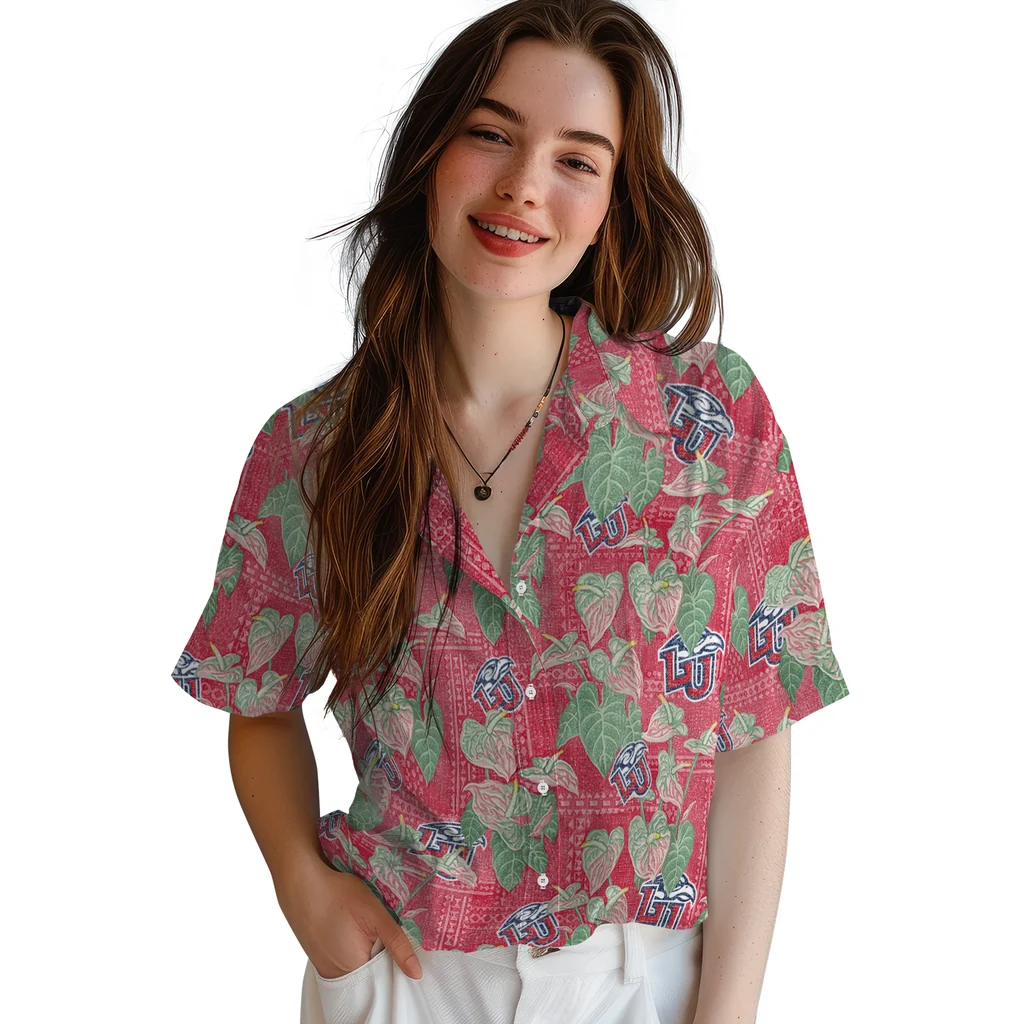 Liberty Flames Hawaiian Shirt - Anthurium Overlay liberty flames anthurium overlay red hawaiian shirts latest model