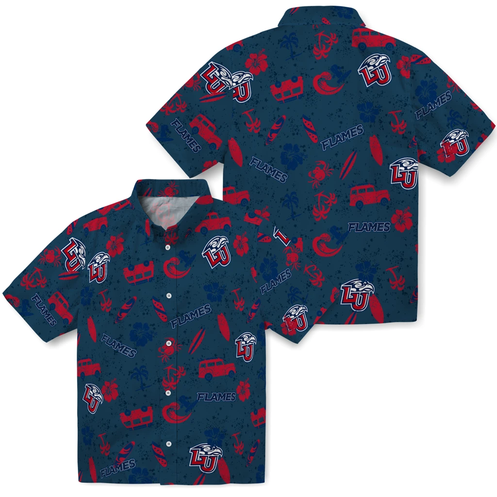 Liberty Flames Hawaiian Shirt - Beach Vibe liberty flames beach vibe navy hawaiian shirts high quality