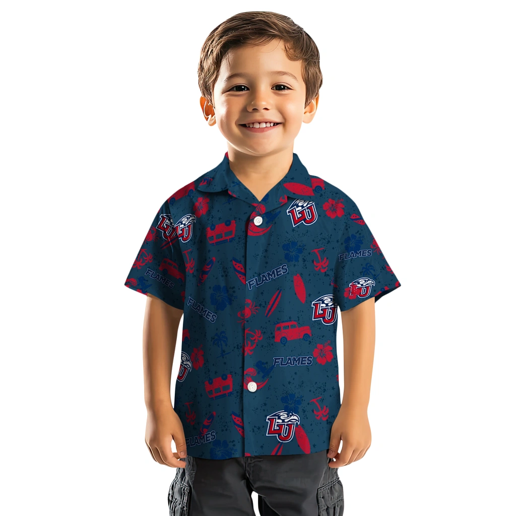 Liberty Flames Hawaiian Shirt - Beach Vibe liberty flames beach vibe navy hawaiian shirts top rated