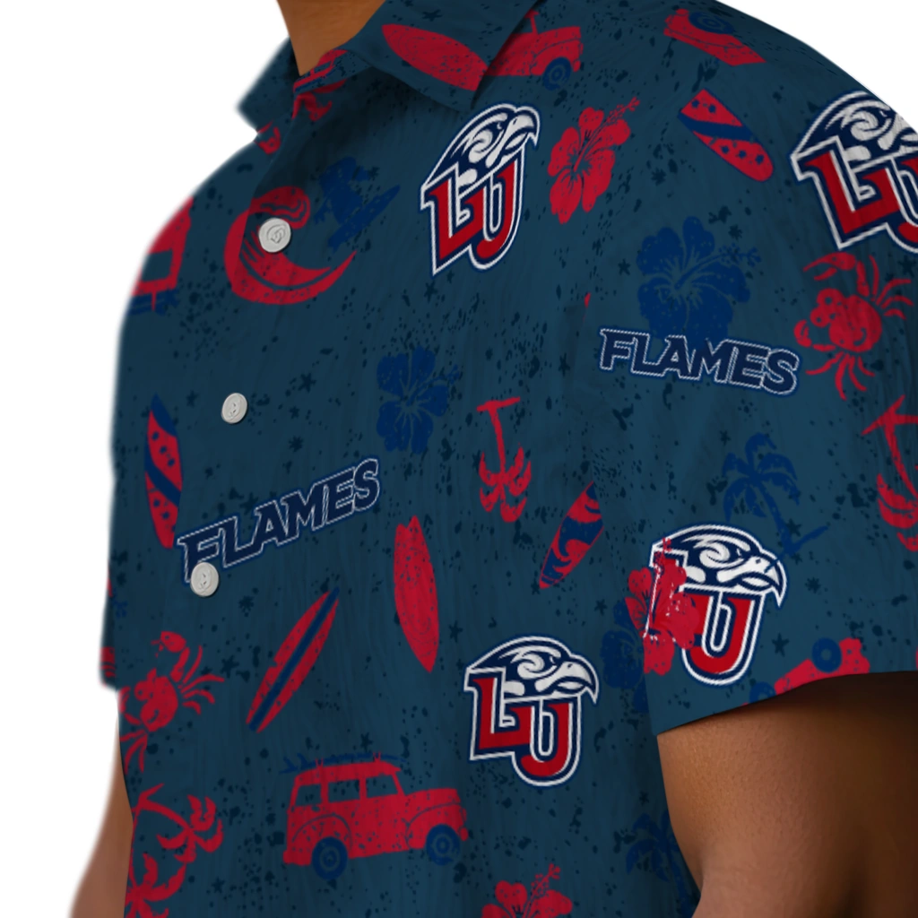 Liberty Flames Hawaiian Shirt - Beach Vibe liberty flames beach vibe navy hawaiian shirts trendy