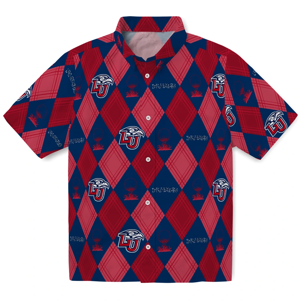 Liberty Flames Hawaiian Shirt - Golfing Plaid liberty flames balloon plaid red hawaiian shirts best selling
