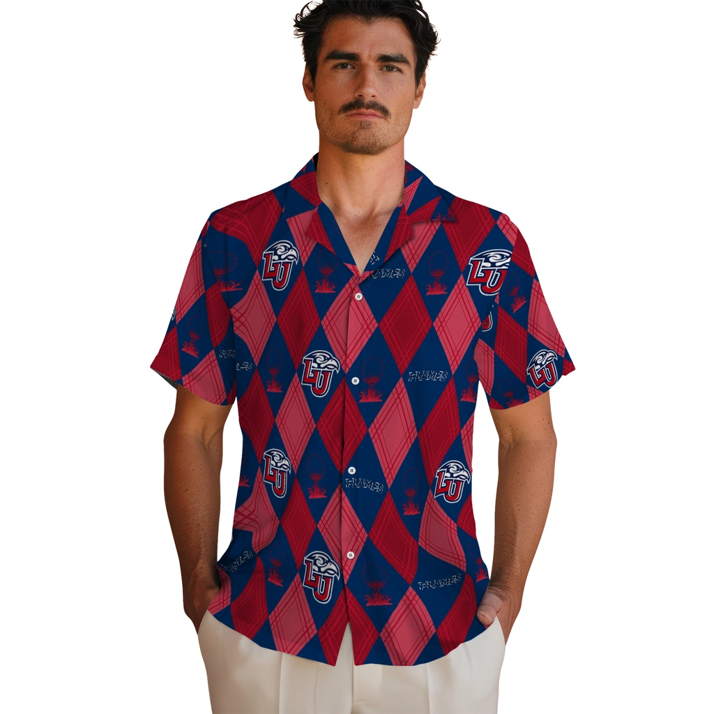 Liberty Flames Hawaiian Shirt - Golfing Plaid liberty flames balloon plaid red hawaiian shirts fashion forward