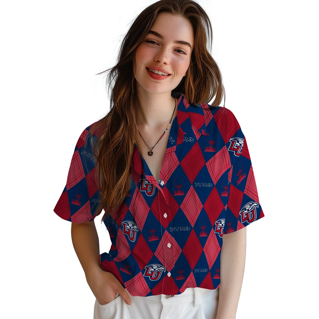 Liberty Flames Hawaiian Shirt - Golfing Plaid liberty flames balloon plaid red hawaiian shirts latest model