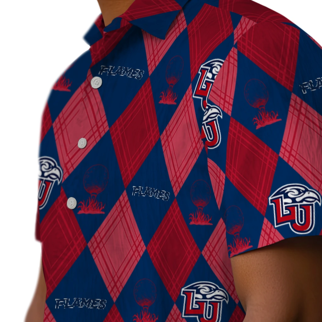 Liberty Flames Hawaiian Shirt - Golfing Plaid liberty flames balloon plaid red hawaiian shirts trendy