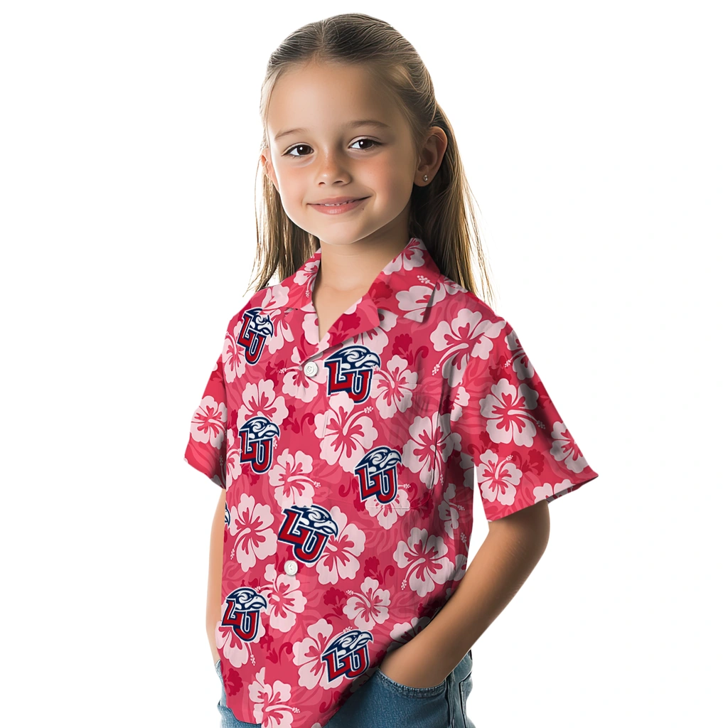 Liberty Flames Hawaiian Shirt - Hibiscus Cluster liberty flames hibiscus cluster red hawaiian shirts premium grade