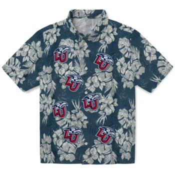 liberty flames hibiscus flowers navy blue hawaiian shirts best selling