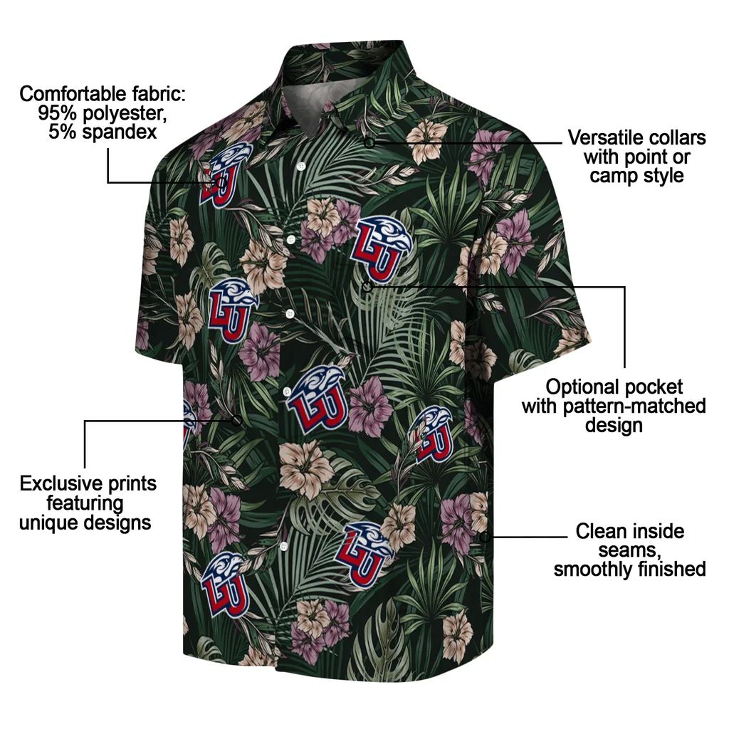 Liberty Flames Hawaiian Shirt - Hibiscus Leaves Pattern liberty flames hibiscus leaves pattern green hawaiian shirts new arrival
