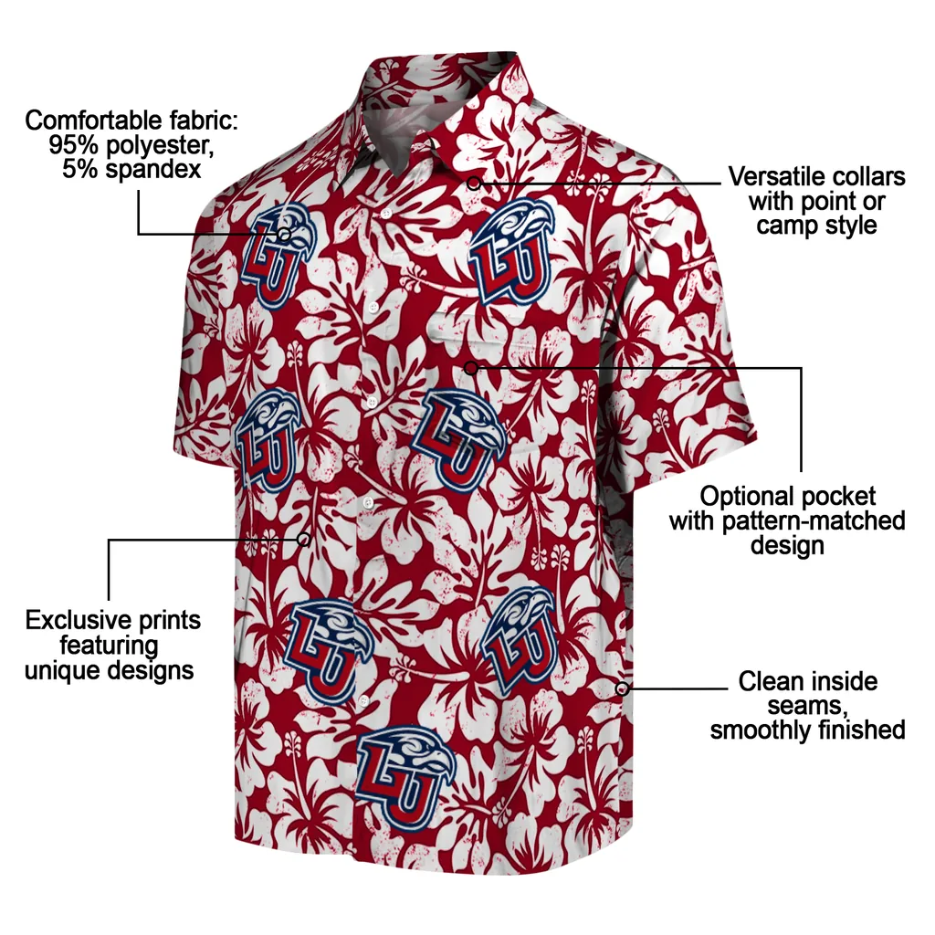 Liberty Flames Hawaiian Shirt - Hibiscus Motif liberty flames hibiscus motif red white hawaiian shirts new arrival