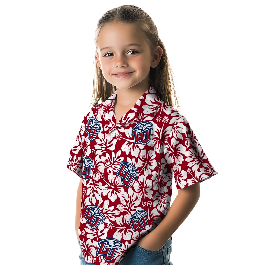 Liberty Flames Hawaiian Shirt - Hibiscus Motif liberty flames hibiscus motif red white hawaiian shirts premium grade