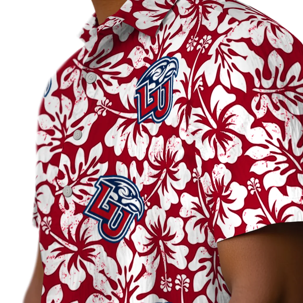 Liberty Flames Hawaiian Shirt - Hibiscus Motif liberty flames hibiscus motif red white hawaiian shirts trendy