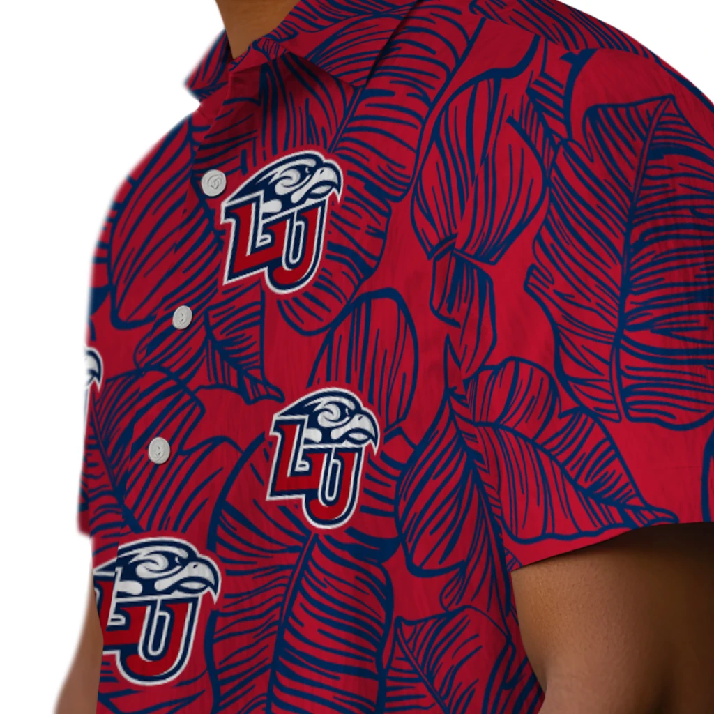 Liberty Flames Hawaiian Shirt - Leaf Outline liberty flames leaf outline red hawaiian shirts trendy