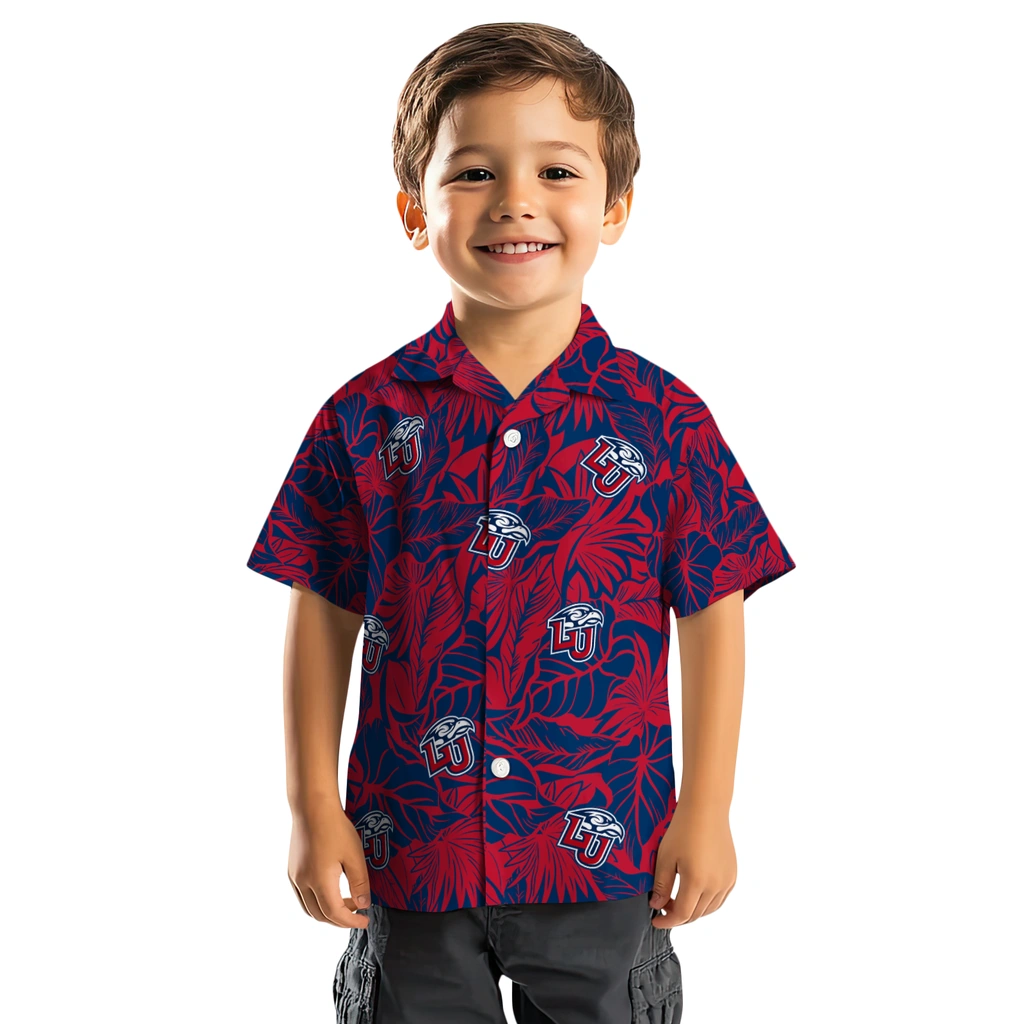 Liberty Flames Hawaiian Shirt - Monstera Layer liberty flames monstera layer red hawaiian shirts top rated