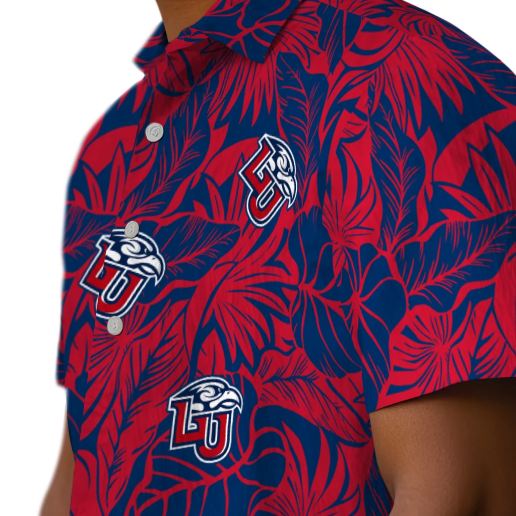 Liberty Flames Hawaiian Shirt - Monstera Layer liberty flames monstera layer red hawaiian shirts trendy